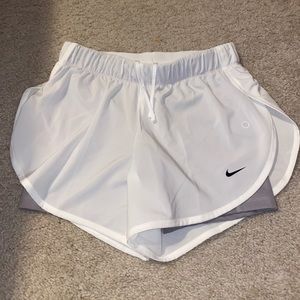 White nike running shorts